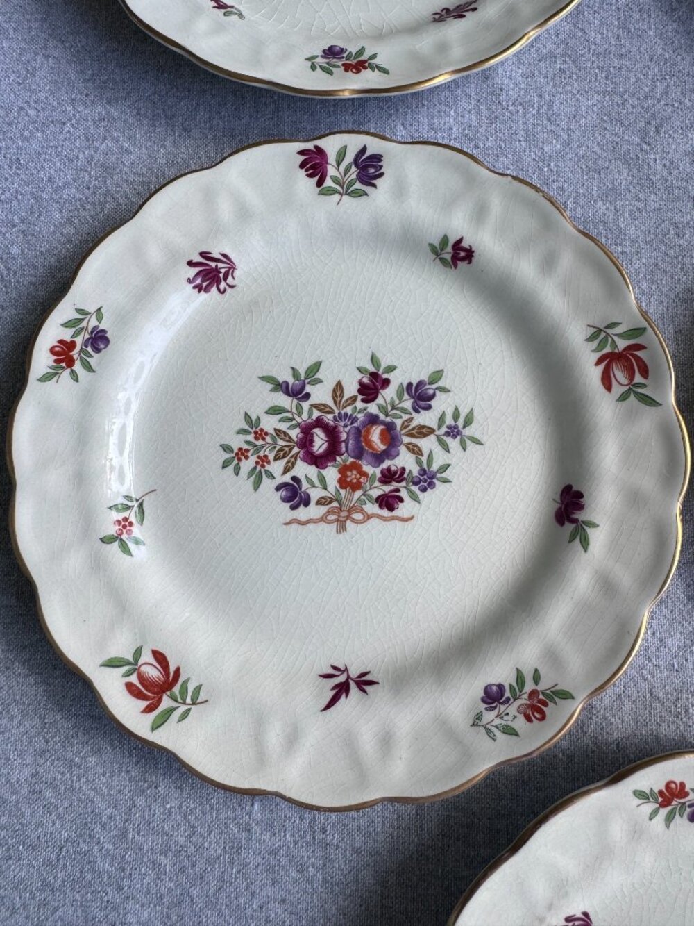 Antique Booths Lowestoft Porcelain Bread and Butter Plate, England